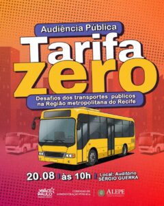 Assembleia Legislativa realiza audiência sobre crise da mobilidade e Tarifa Zero no Recife